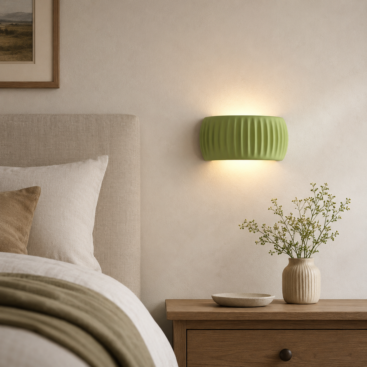 Pleated Resin Wall Light, Modern Wabi-Sabi Wall Sconce