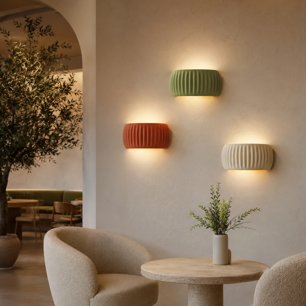Pleated Resin Wall Light, Modern Wabi-Sabi Wall Sconce