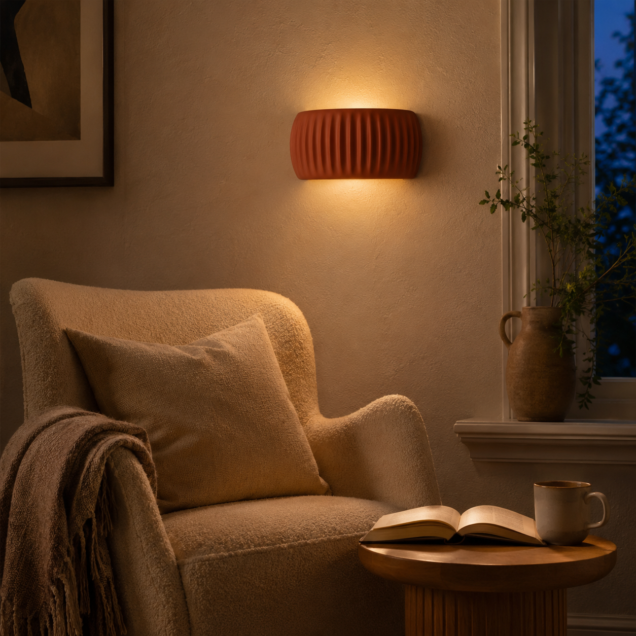 Pleated Resin Wall Light, Modern Wabi-Sabi Wall Sconce