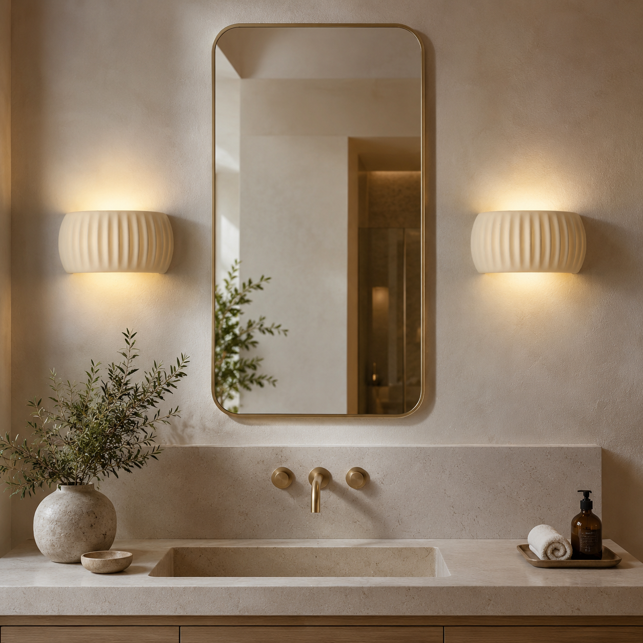 Pleated Resin Wall Light, Modern Wabi-Sabi Wall Sconce