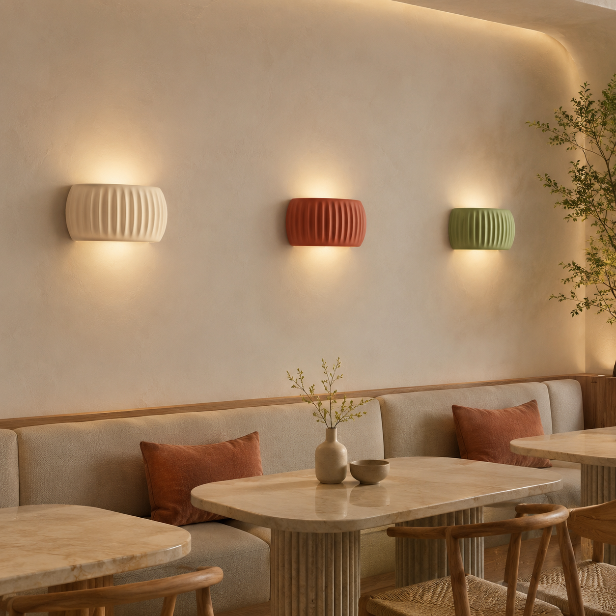 Pleated Resin Wall Light, Modern Wabi-Sabi Wall Sconce