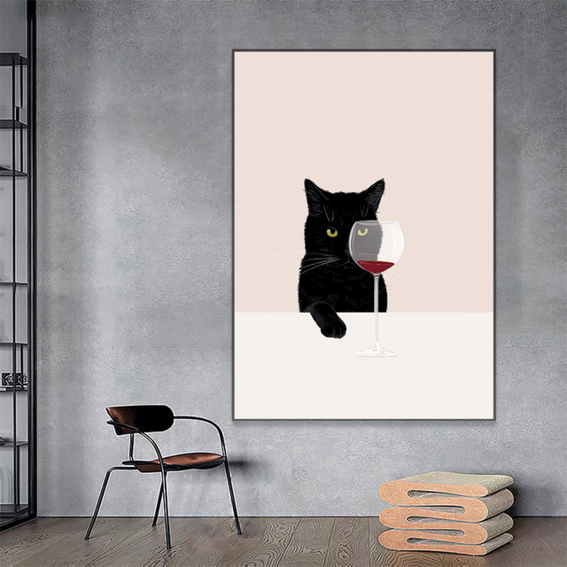 Vintage Cats Anime Poster - Black and White Kawaii Decor