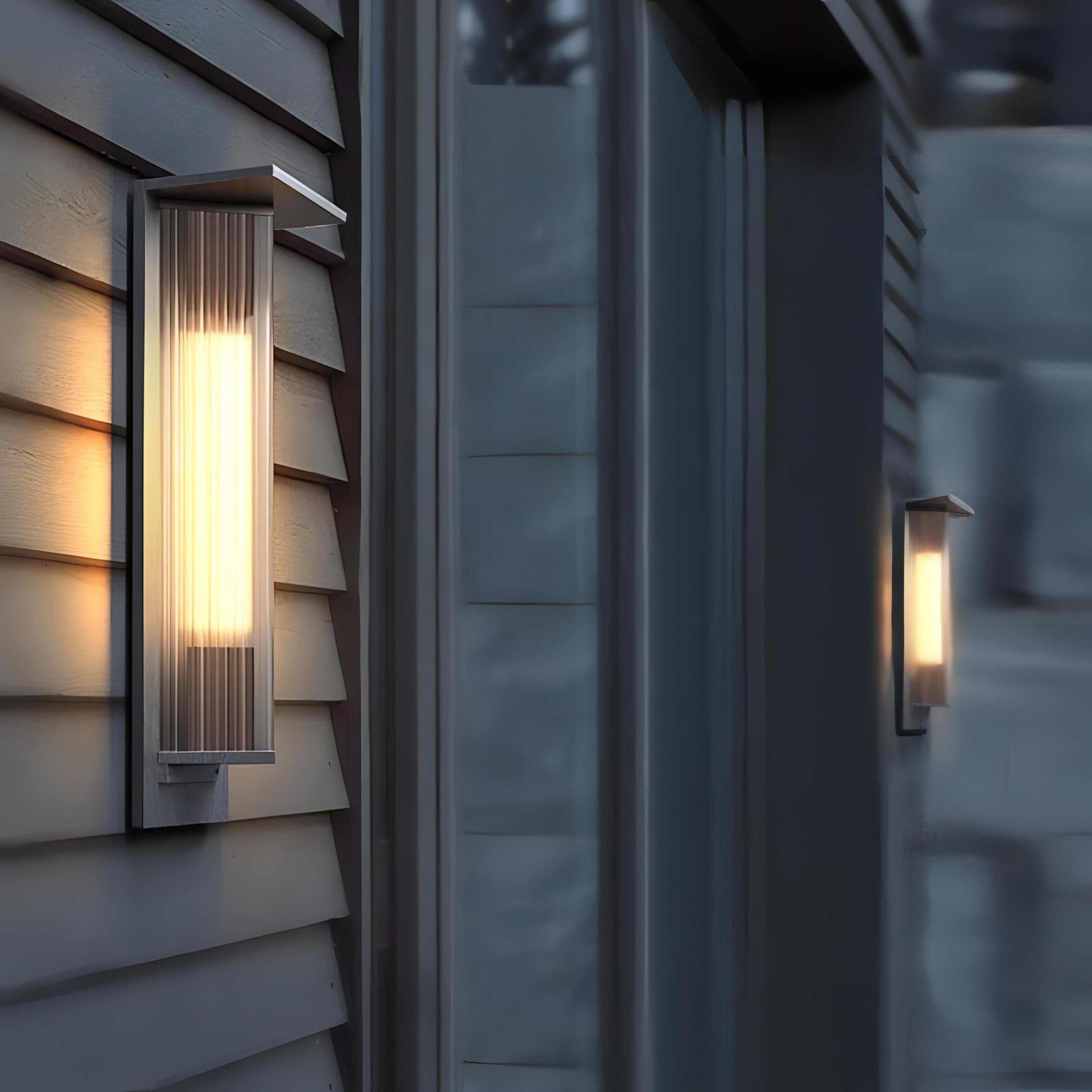 Kalino Black Modern Patterned Glass Waterproof Wall Light