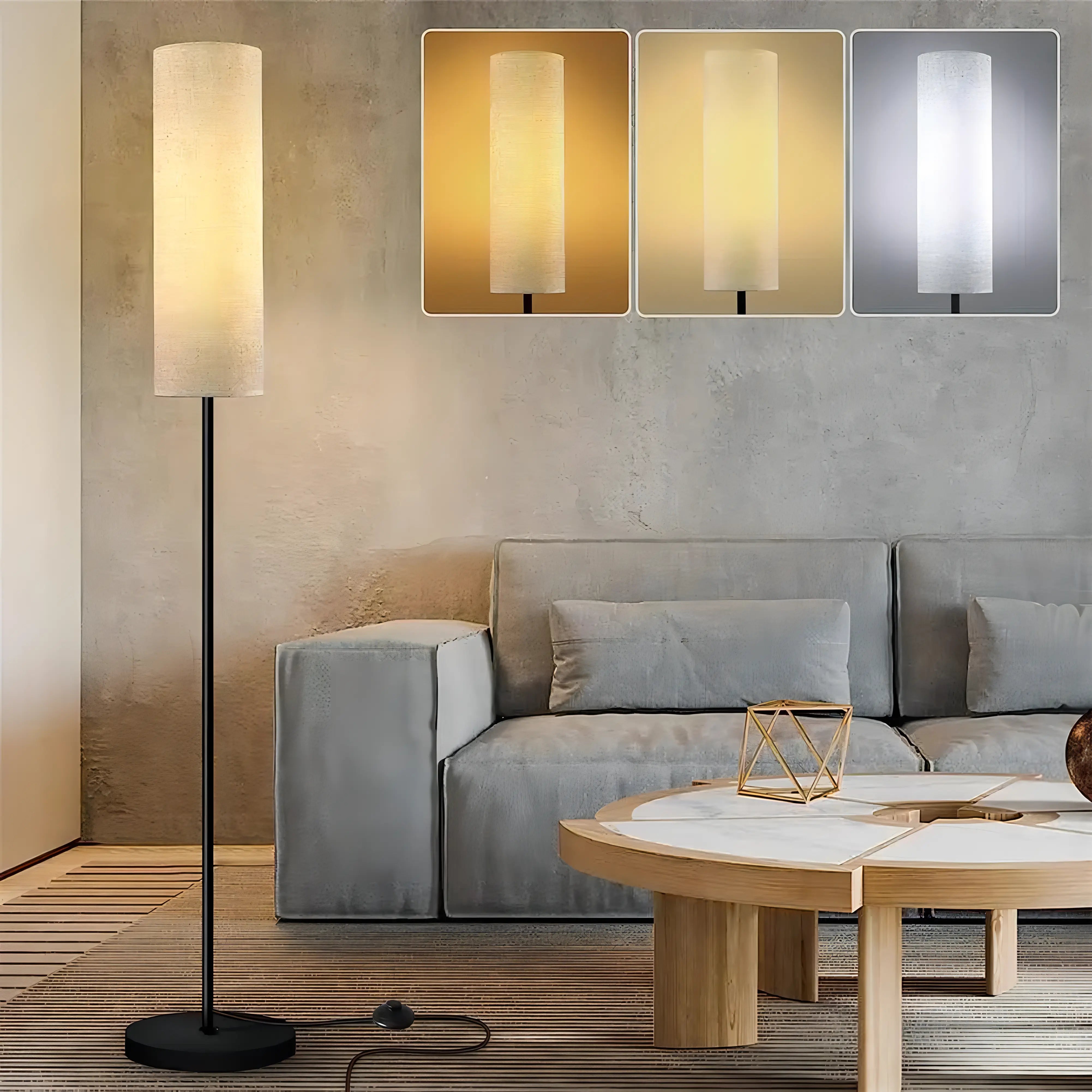 Oliver Round Modern Floor Lamp with Dimmable E27 Bulb