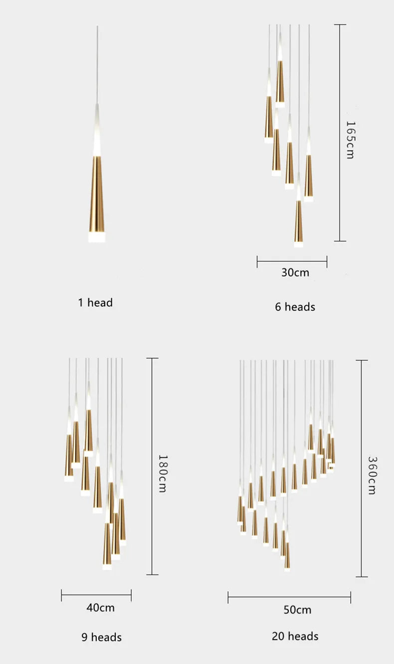 Midnight Noir Chandelier – Sophisticated LED Pendant Light for Living Rooms, Offices & Restaurants