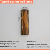 Perales Wood Tree Style Resin Waterproof Wall Light