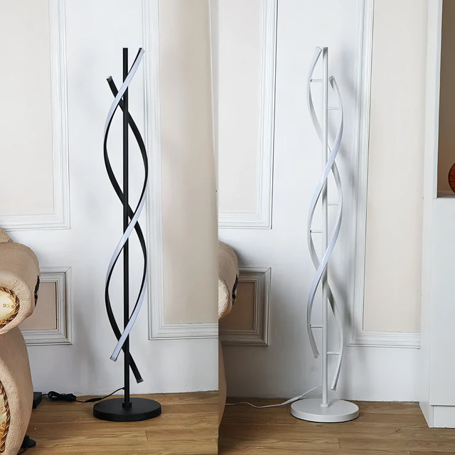 Liam - Modern LED Twisted Floor Lamp with Adjustable Neck