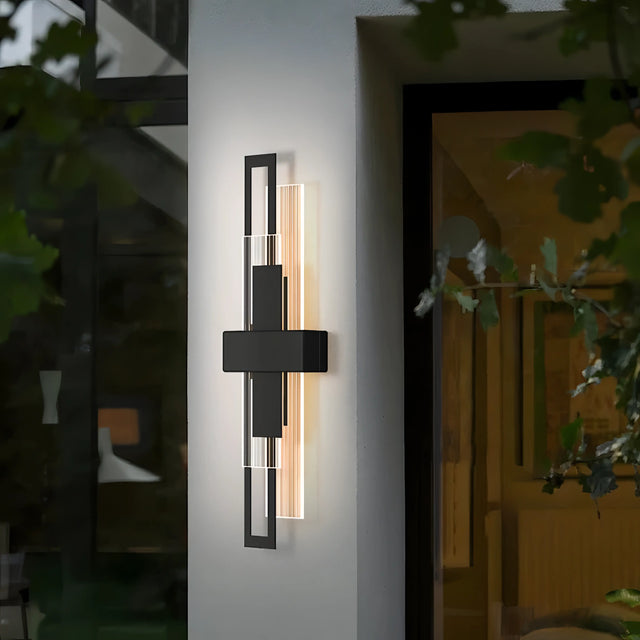 Hodgson - Black Rectangular LED Acrylic Outdoor Wall Light