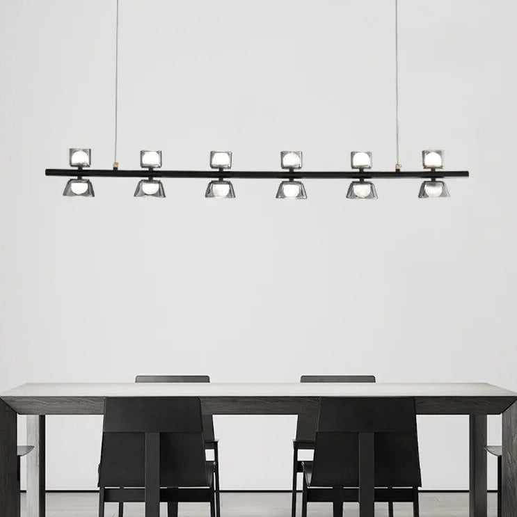 Bordeaux LED Chandelier – Modern Copper Strip Hanging Light for Dining & Bar