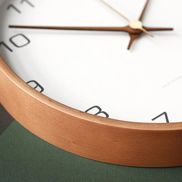Luxury Wall Clock in Wood and Glass with Minimalist Design