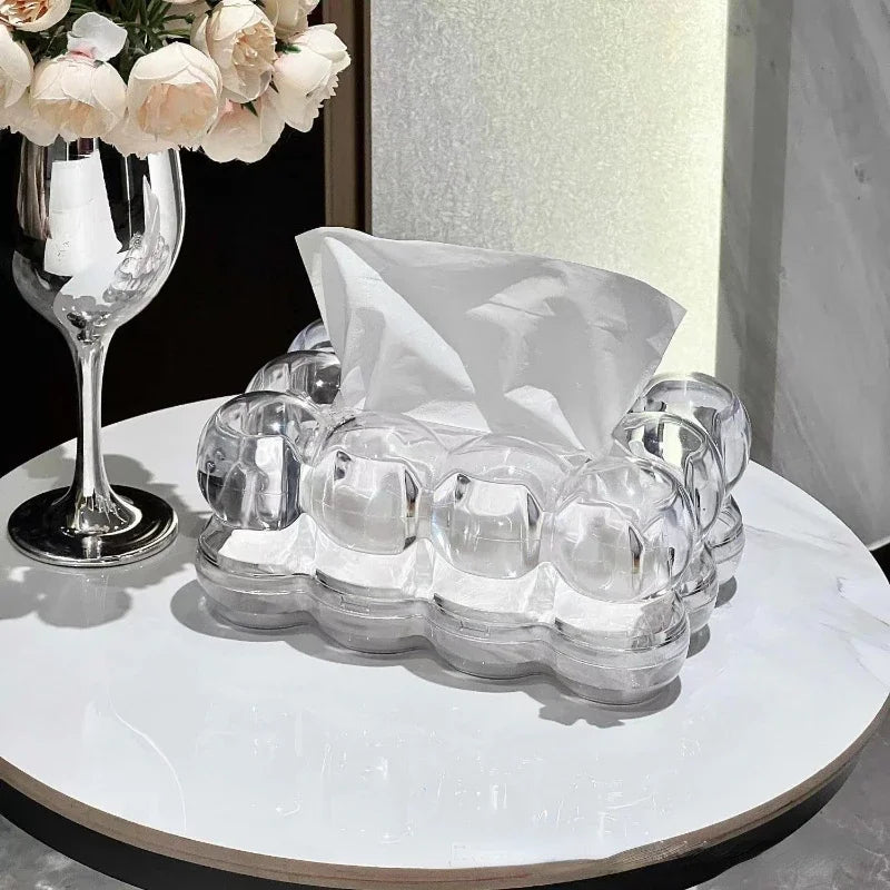 LumiScape Tissue Box – Sculptural Acrylic Design Elegance