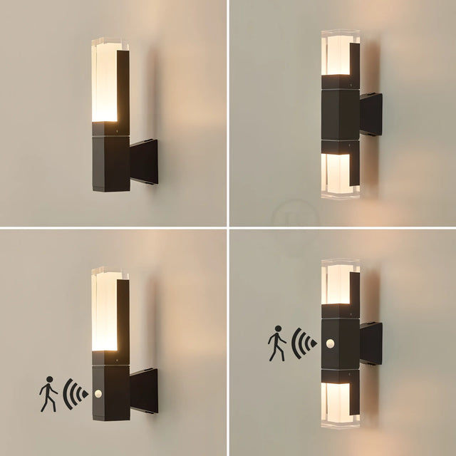 Spivey - Modern Black LED Motion Sensor Outdoor Light