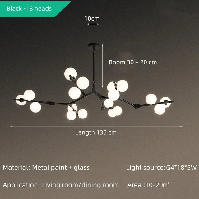 Solla Chandelier – Scandinavian LED Pendant Light with Frosted Glass Shades | Golden or Black Finish