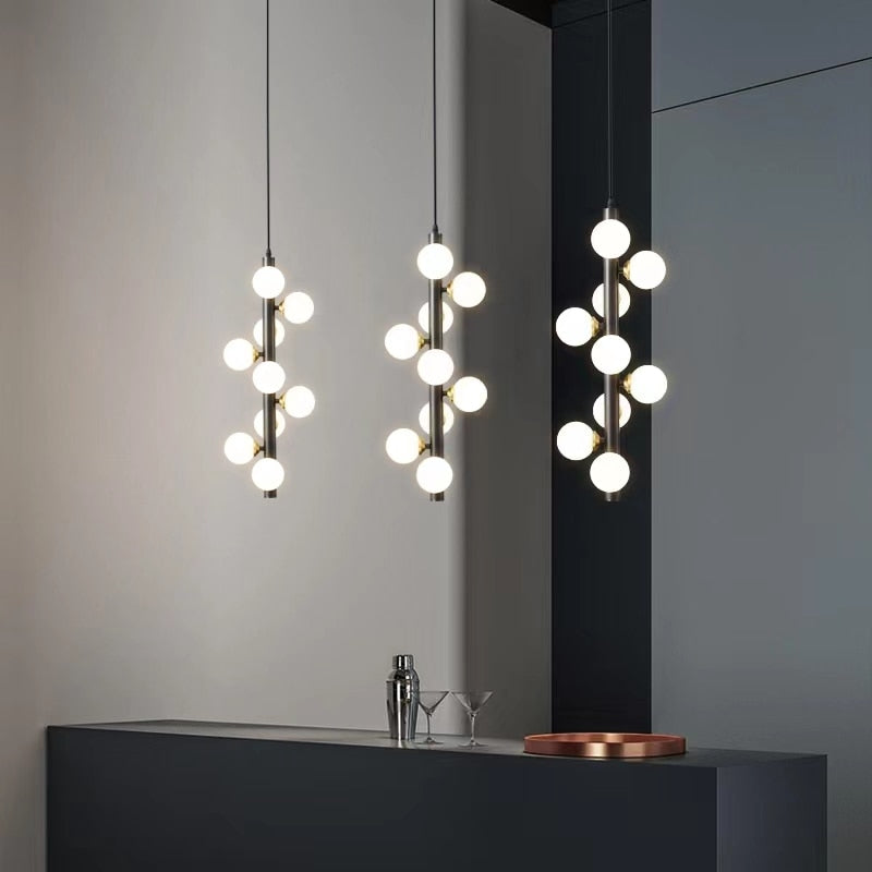 Molekyl Chandelier – Modern LED Pendant Light with Polished Copper Finish