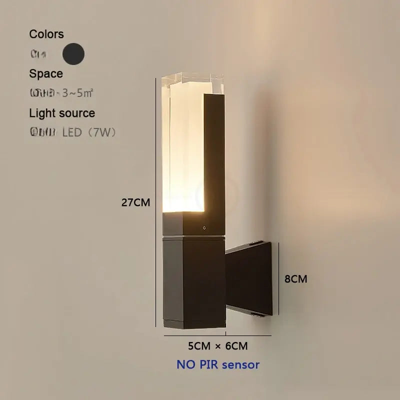 Spivey - Modern Black LED Motion Sensor Outdoor Light