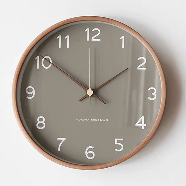 Luxury Wall Clock in Wood and Glass with Minimalist Design