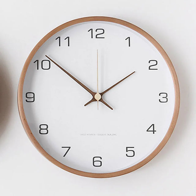 Luxury Wall Clock in Wood and Glass with Minimalist Design