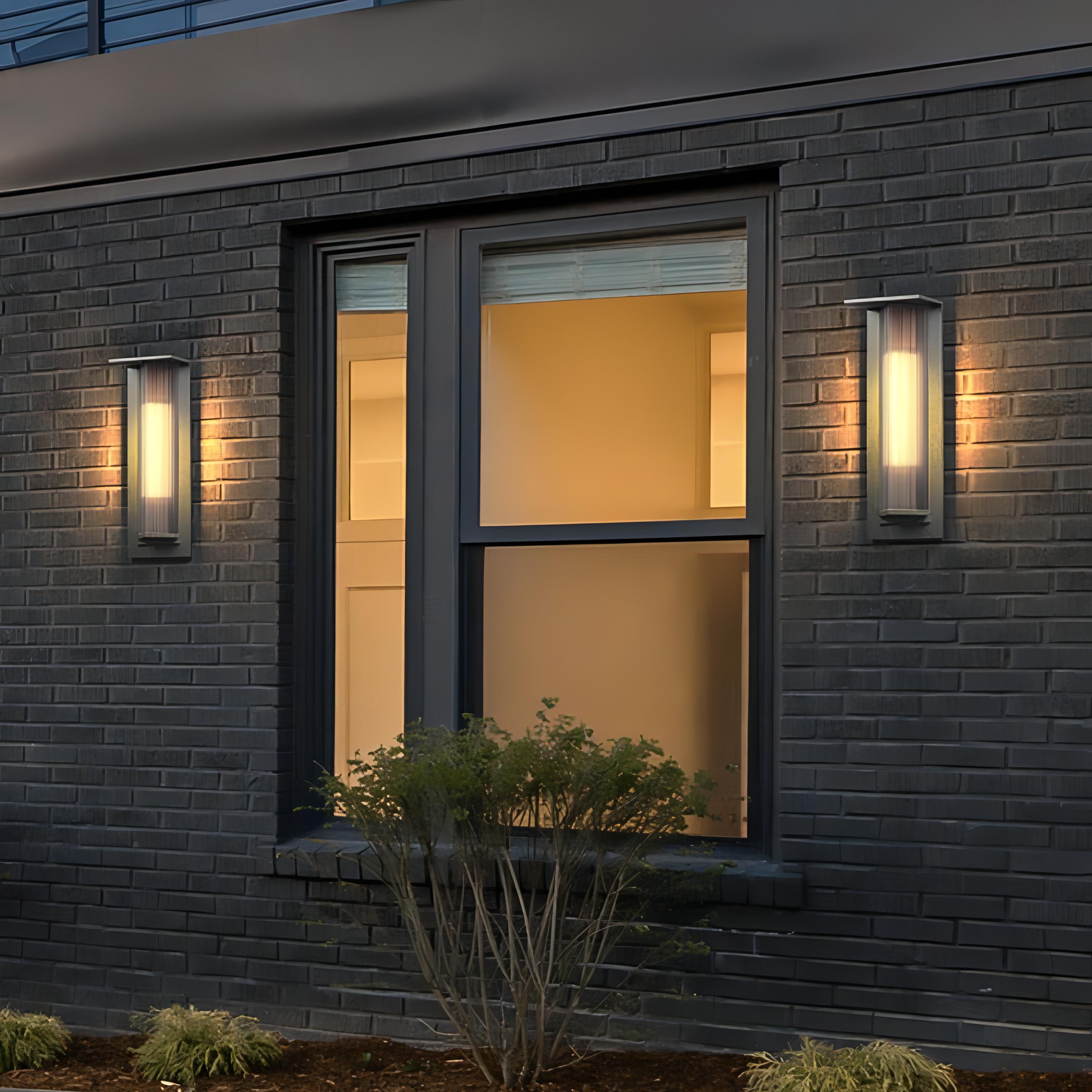 Kalino Black Modern Patterned Glass Waterproof Wall Light