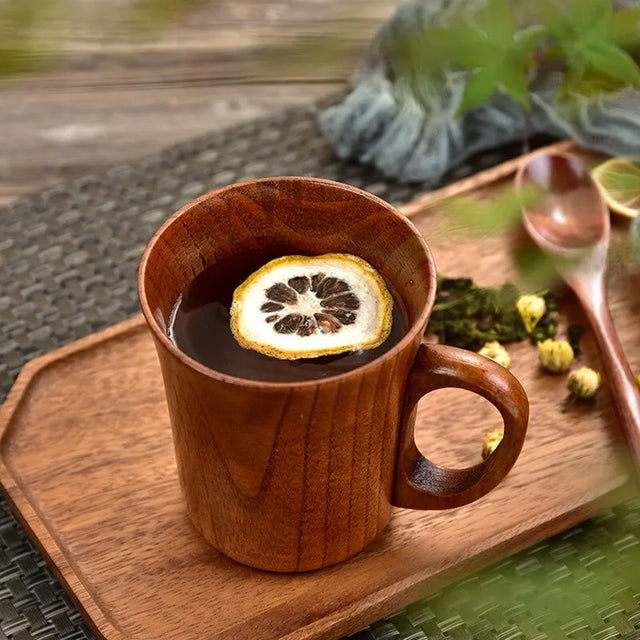 TimberBrew Wooden Mug – Handcrafted Hardwood Rustic Elegance