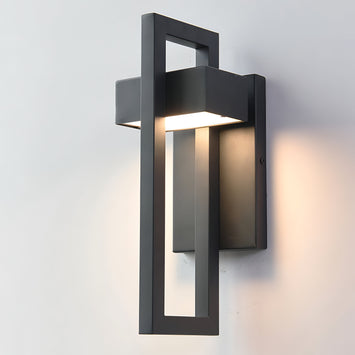 Marshall - Modern Black Outdoor Wall Light with Stainless Steel