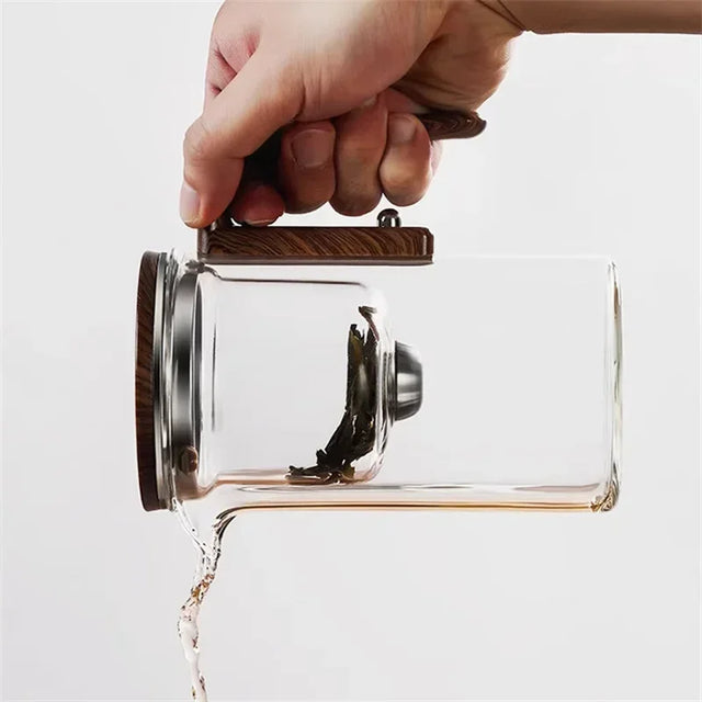 Auréa Glass Teapot – Luxury Infuser with Wooden Handle