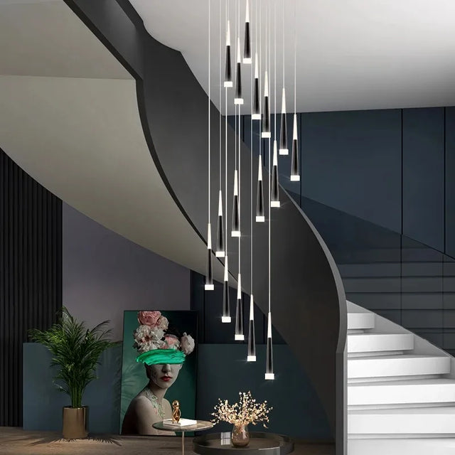 Midnight Noir Chandelier – Sophisticated LED Pendant Light for Living Rooms, Offices & Restaurants