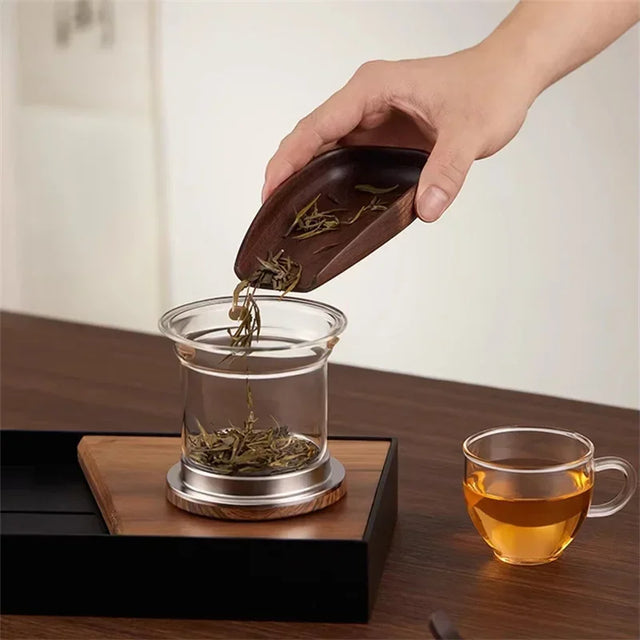 Auréa Glass Teapot – Luxury Infuser with Wooden Handle