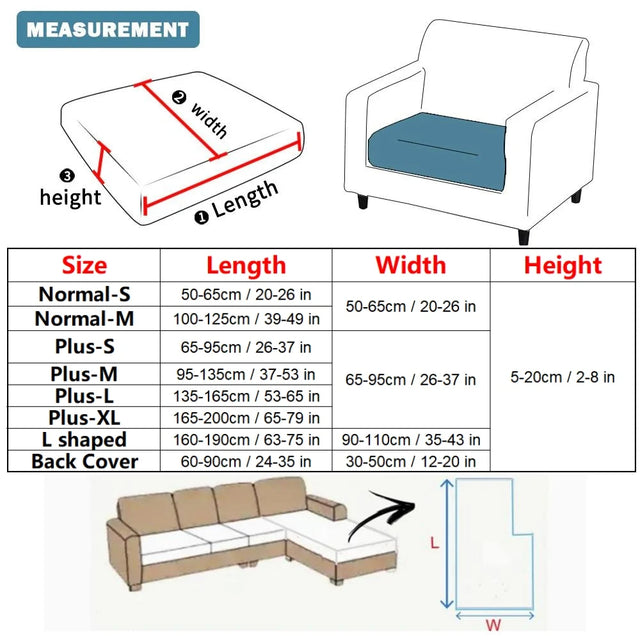 Thick Jacquard Stretch Sofa Cushion Cover – Anti-Slip and Splash Resistant