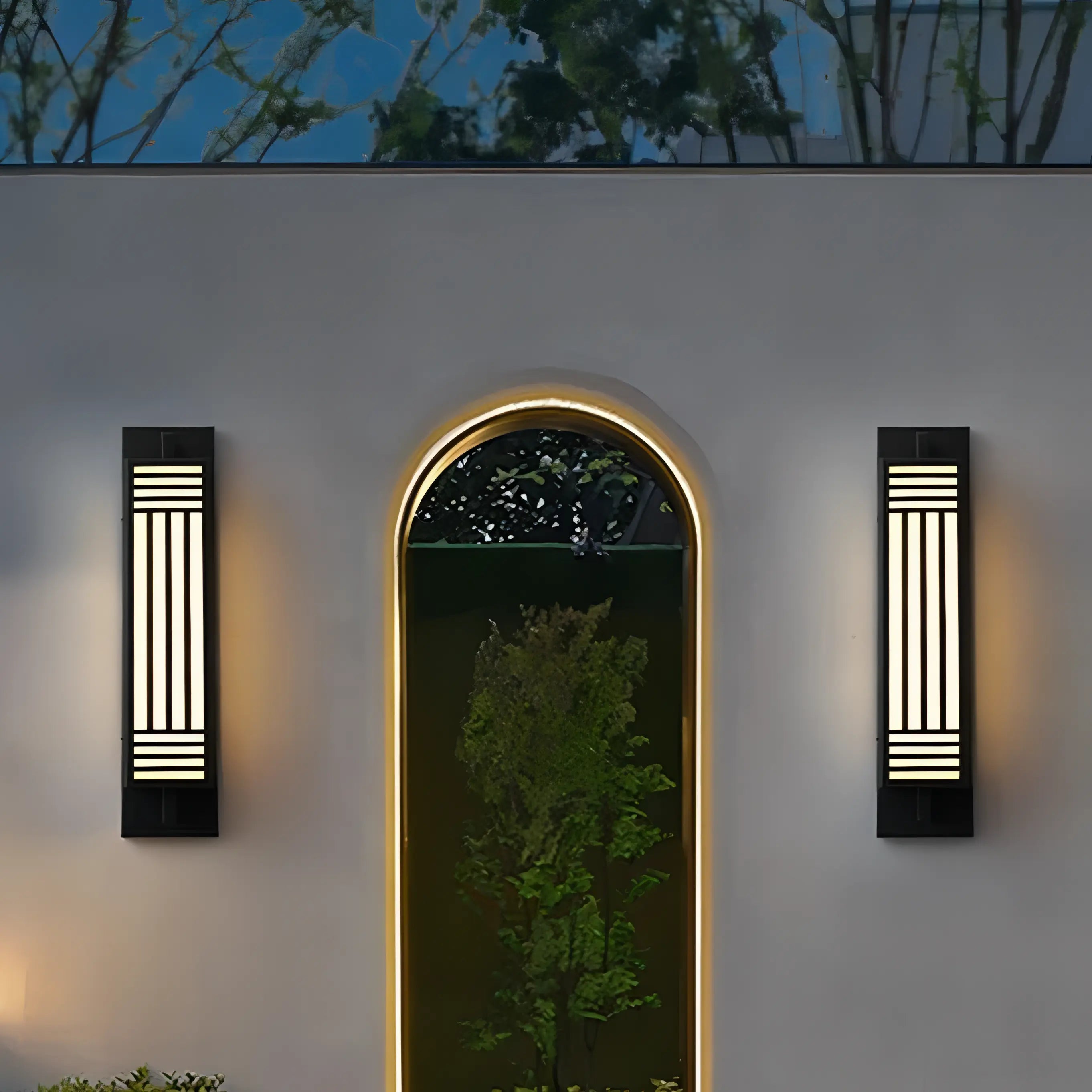 Dubois - Outdoor Black Caged Modern Wall Light IP65 Stainless Steel