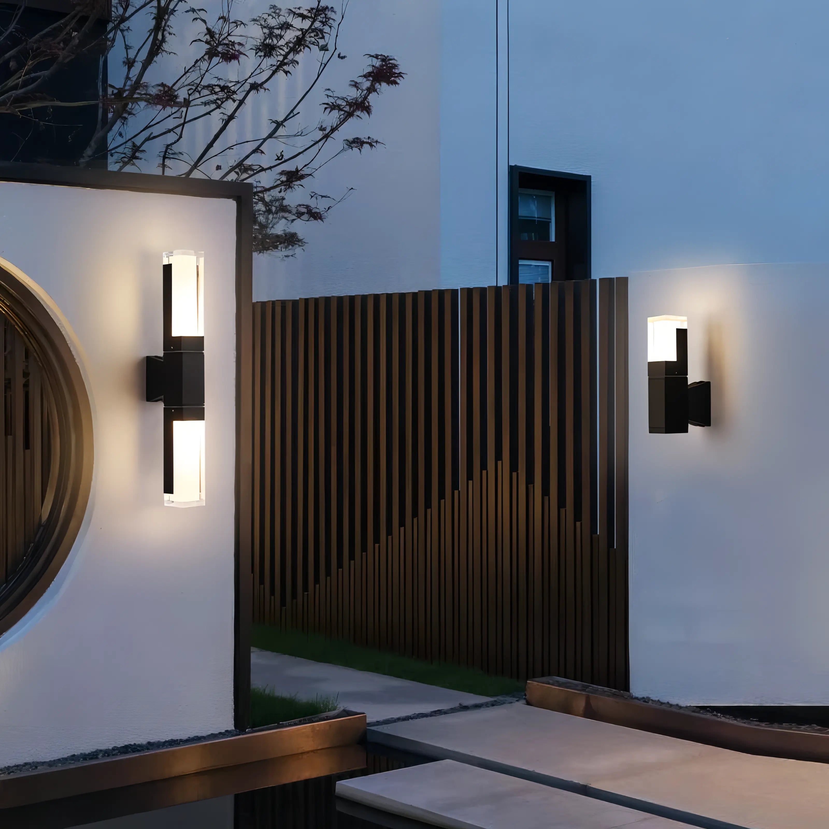Spivey - Modern Black LED Motion Sensor Outdoor Light