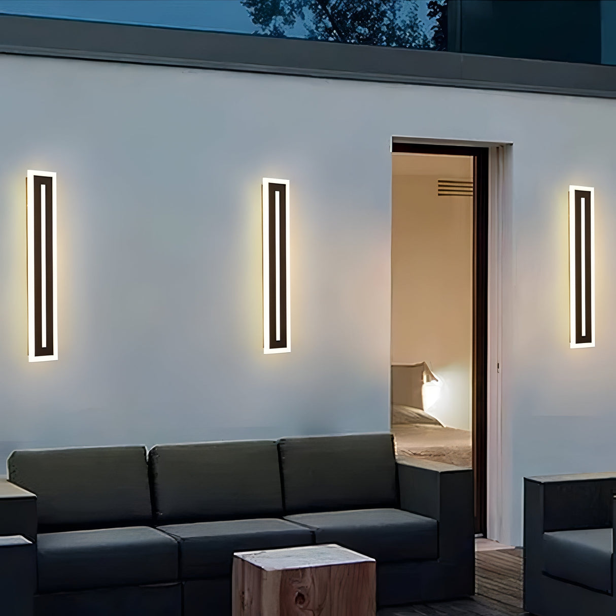 Spencer - Outdoor Strip LED Wall Mounted Light Bar Black Acrylic
