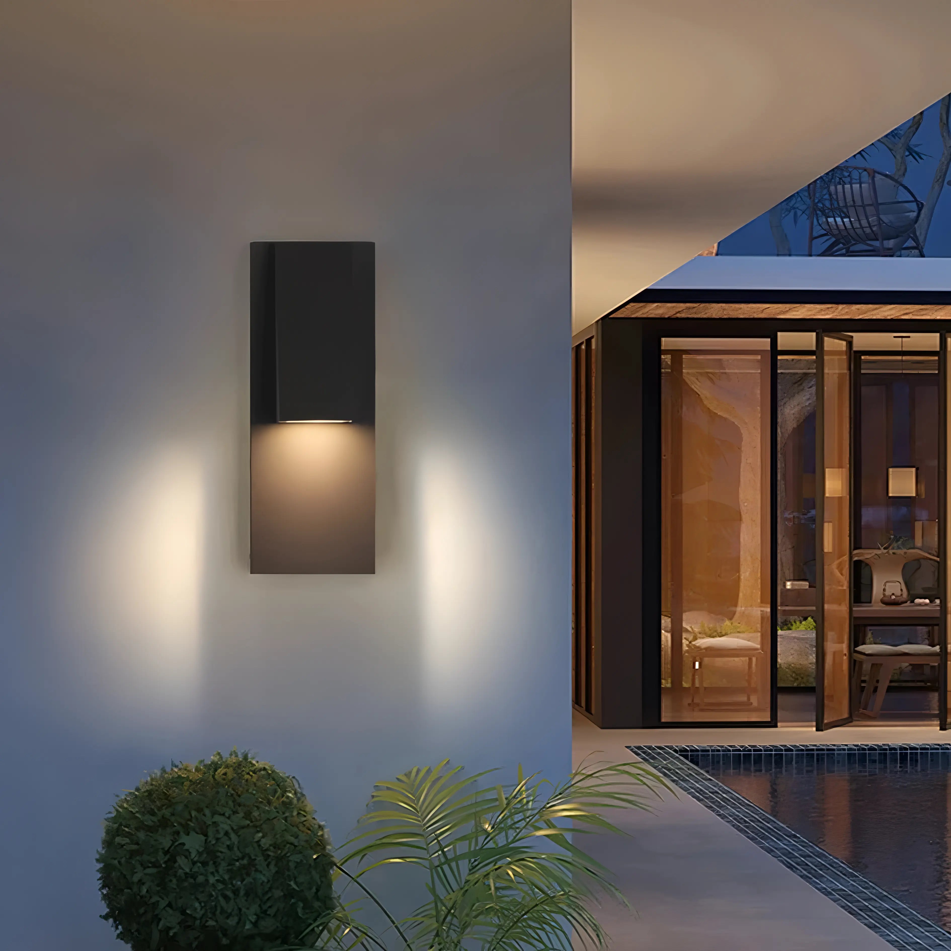 Wallis - Black Modern Outdoor Downlight Wall Light IP65