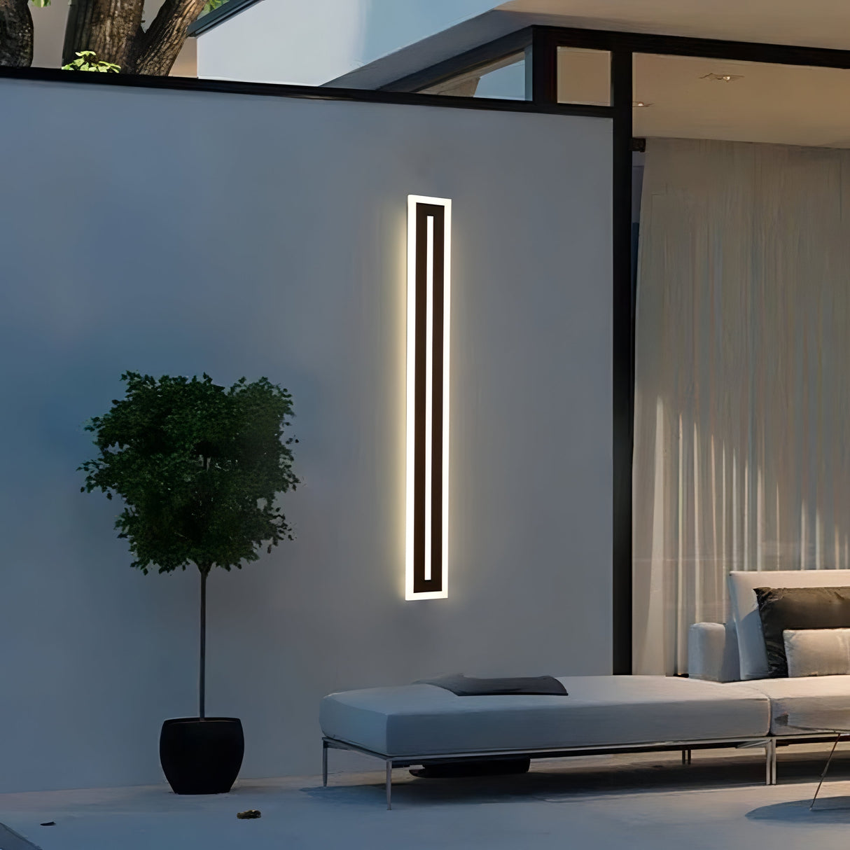 Spencer - Outdoor Strip LED Wall Mounted Light Bar Black Acrylic