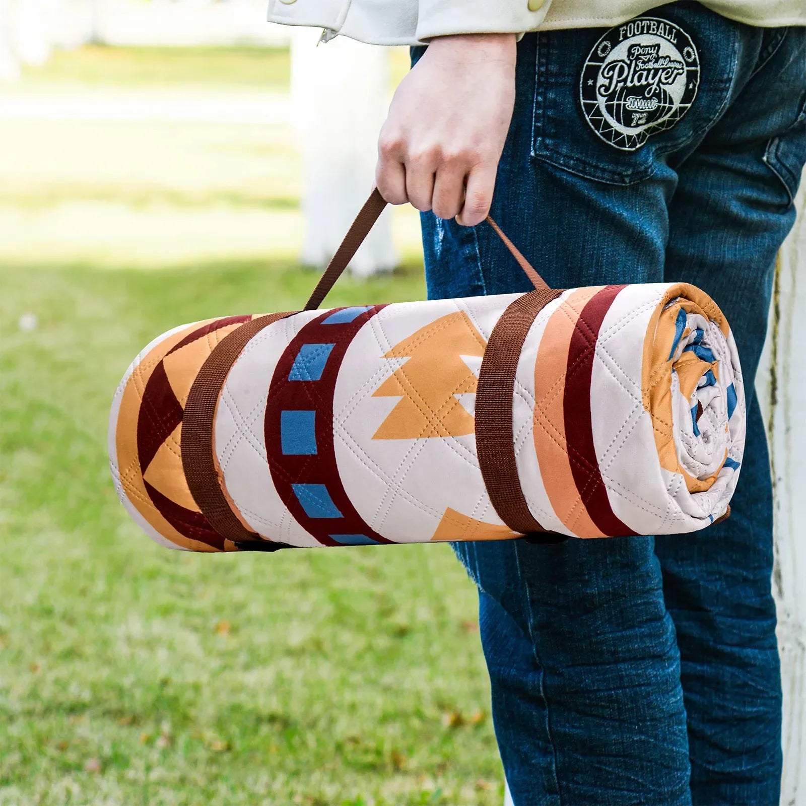 Outdoor Picnic Blanket Beach Blanket Waterproof Sand Free Portable Washable Beach Underlay Picnic Blanket-2