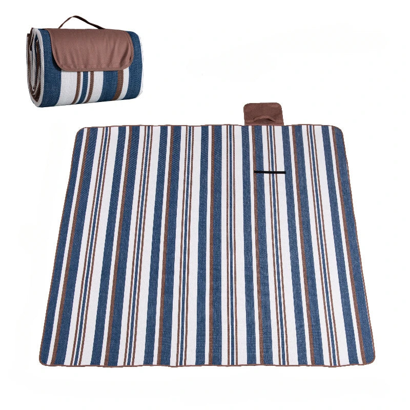 1pc Picnic Blanket Double Layer Outdoor Waterproof Convenience Mat Tote Bag Spring Summer Camping Ideal for the Beach-1