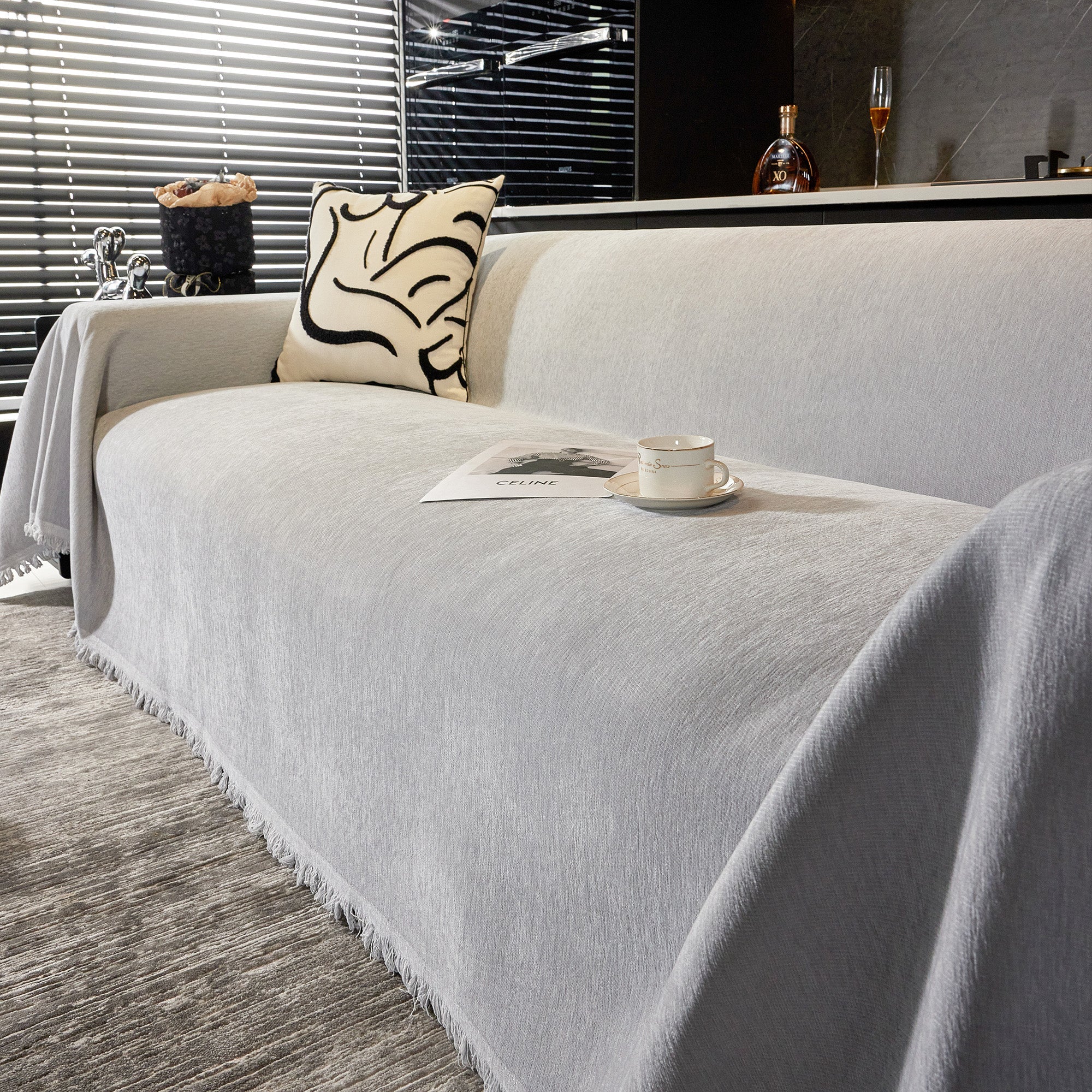 Smooth Mocha Sofa Cover - Modern, Stylish & Durable Sofa Protection