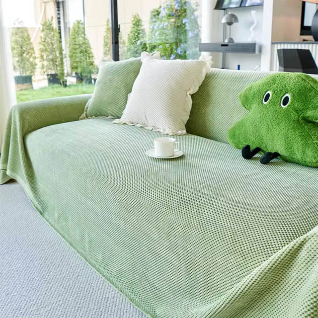 Soft Corduroy Warm Waffle Weave Couch Cover for Comfort