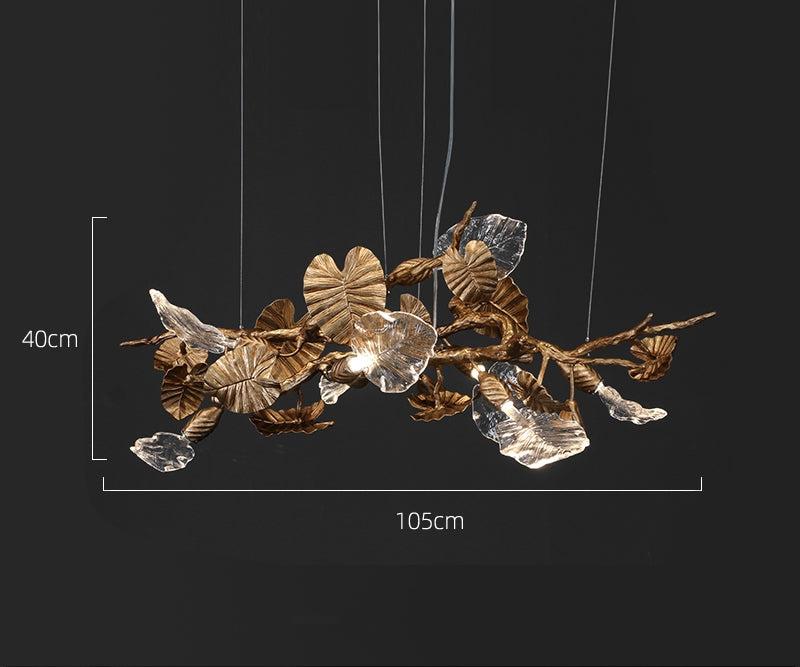 Lotus Chandelier - Elegant LED Pendant Light with Brass Copper Finish
