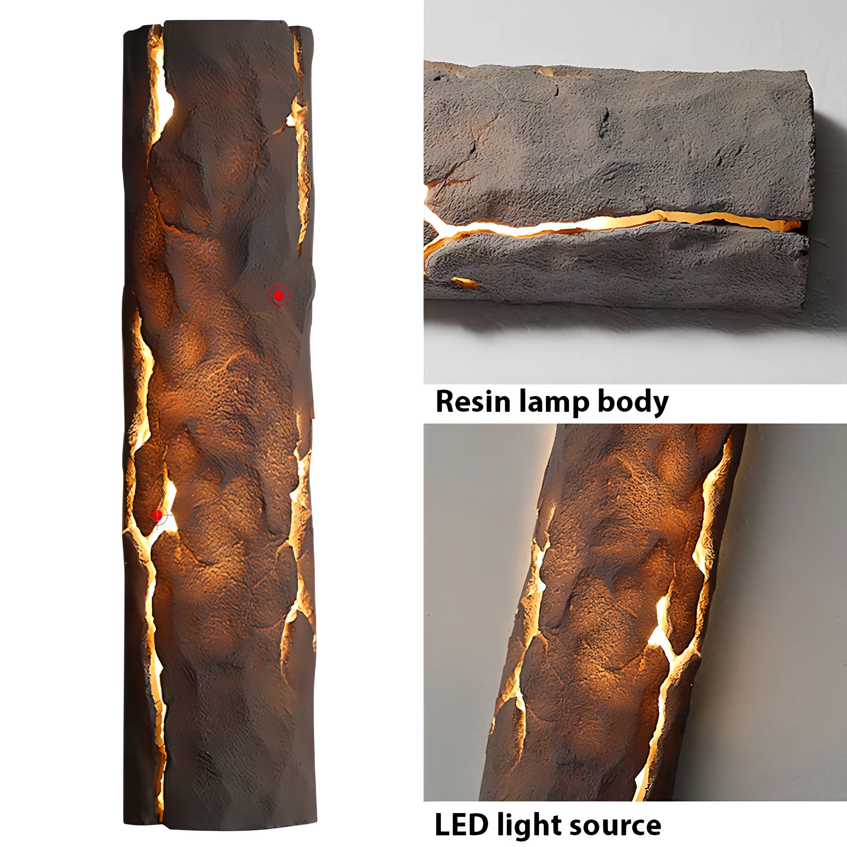Perales Wood Tree Style Resin Waterproof Wall Light