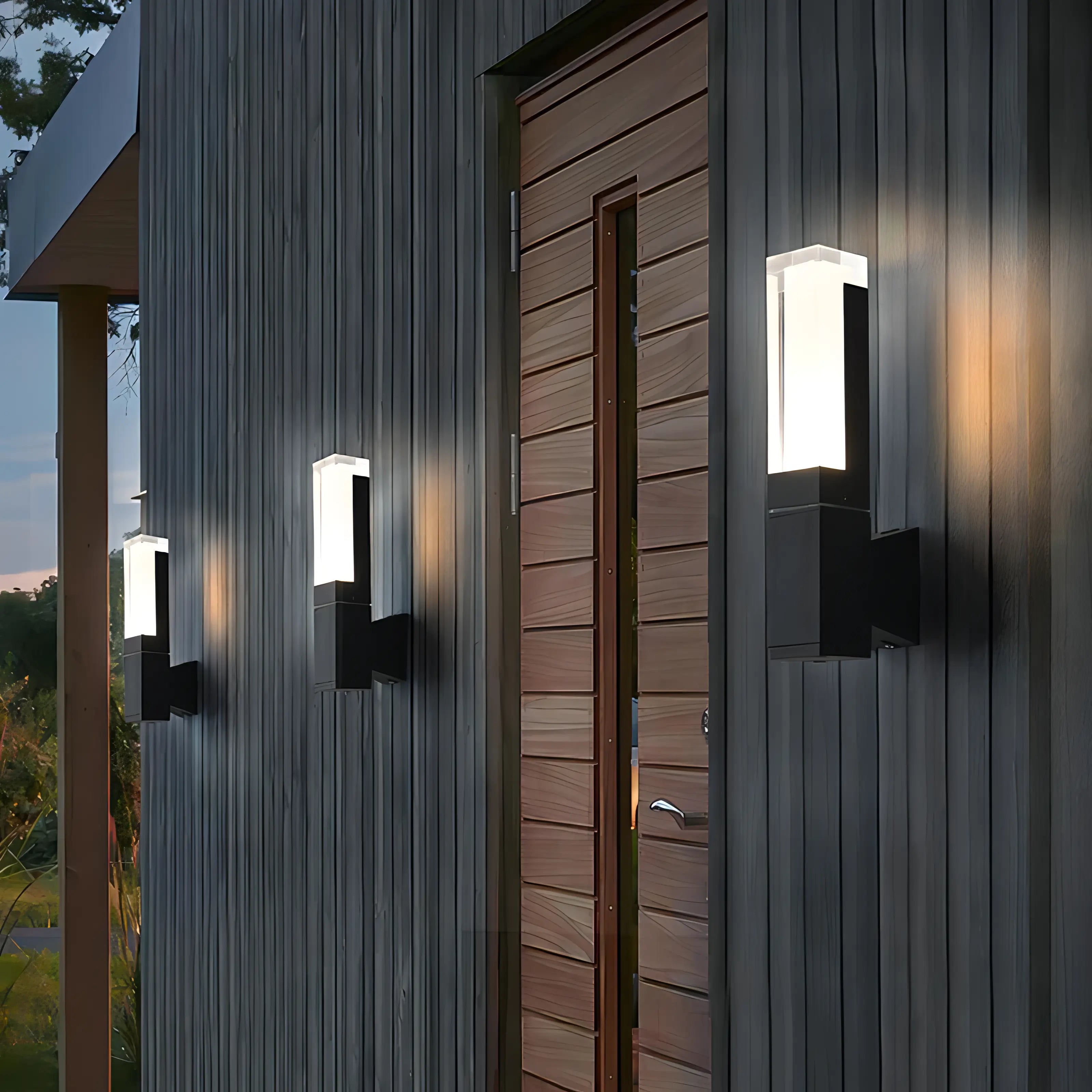 Spivey - Modern Black LED Motion Sensor Outdoor Light
