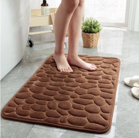 Embossed Non-slip Bathmat with Memory Foam Comfort