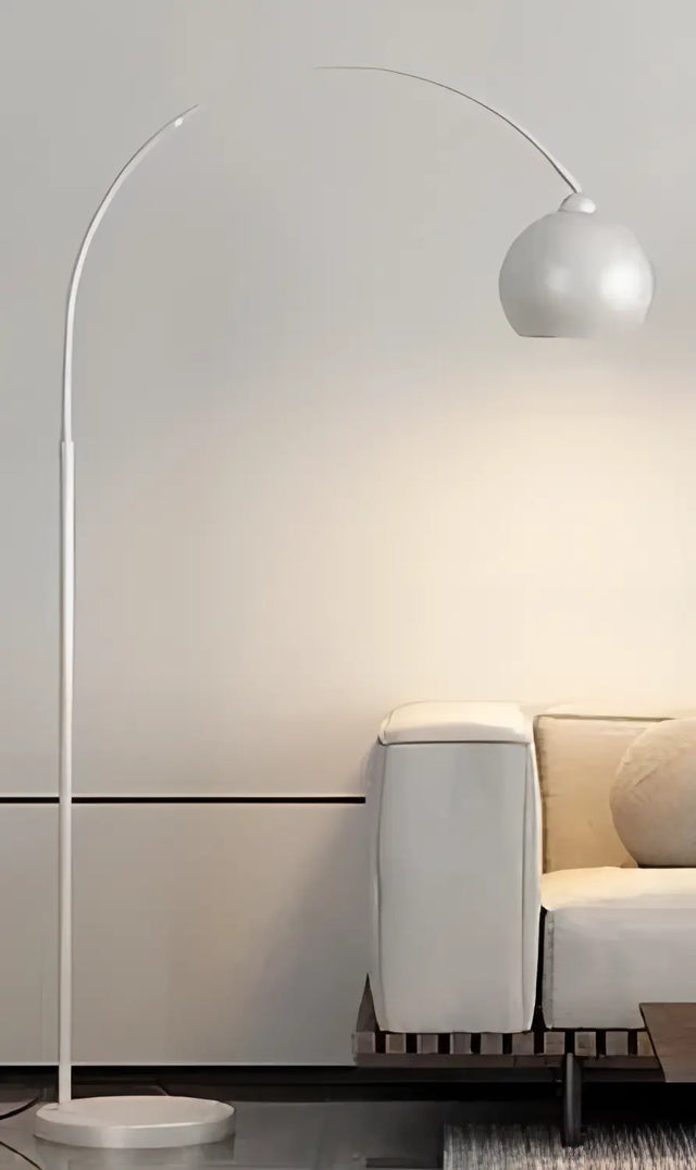 Milo - Modern Adjustable Curved Floor Lamp with Shade