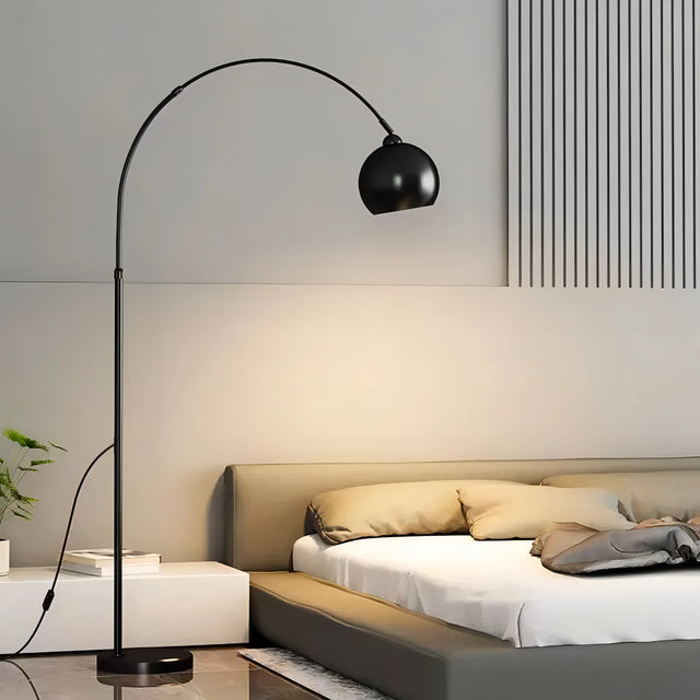 Milo - Modern Adjustable Curved Floor Lamp with Shade