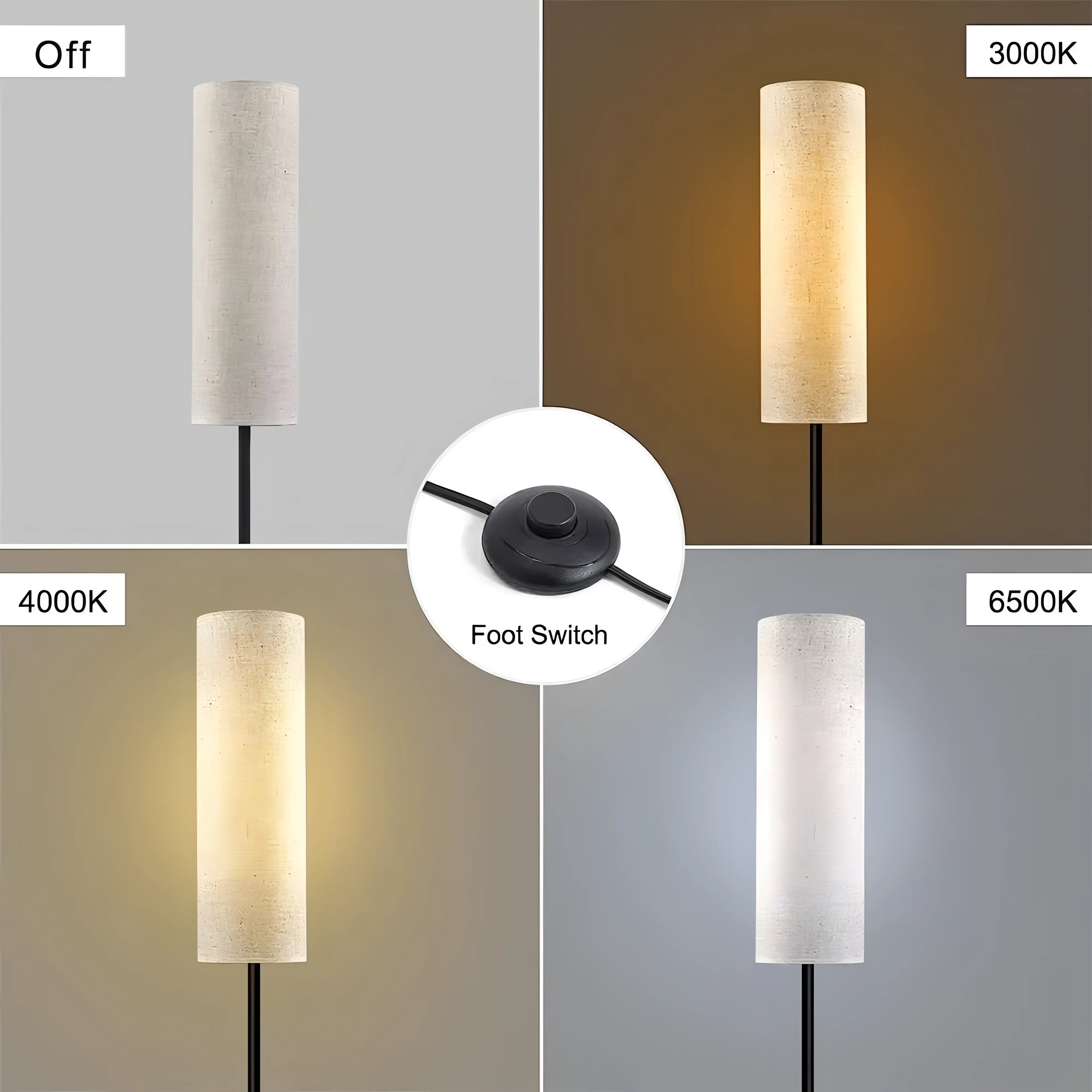 Oliver Round Modern Floor Lamp with Dimmable E27 Bulb