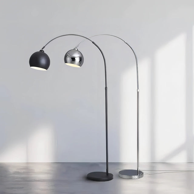 Milo - Modern Adjustable Curved Floor Lamp with Shade