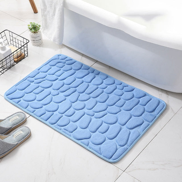 Embossed Non-slip Bathmat with Memory Foam Comfort