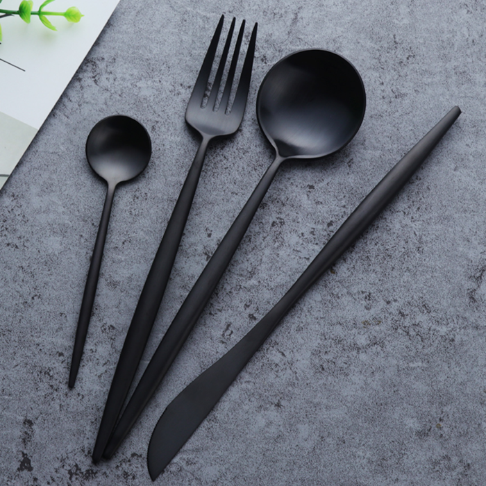  Arya Black Cutlery Set-1