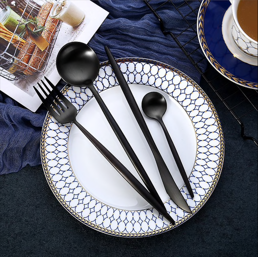  Arya Black Cutlery Set-2