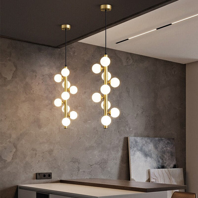 Molekyl Chandelier – Modern LED Pendant Light with Polished Copper Finish