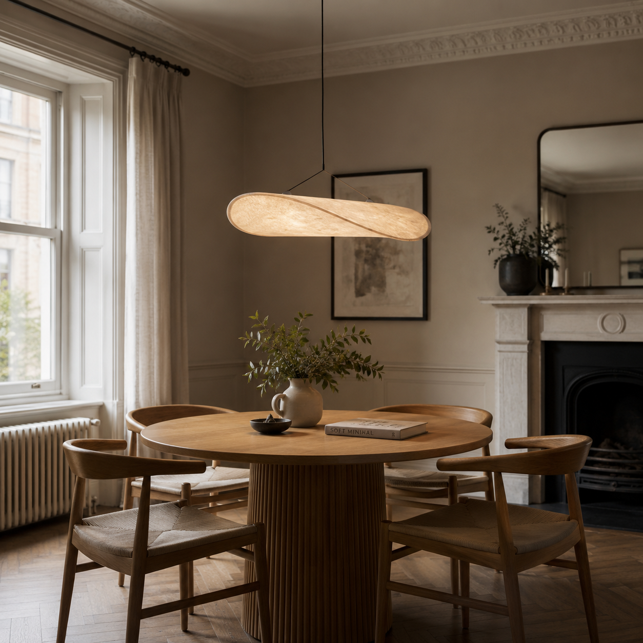 Japandi Sculptural LED Ceiling Light – Pendant Lamps for Dining Room & Living Room